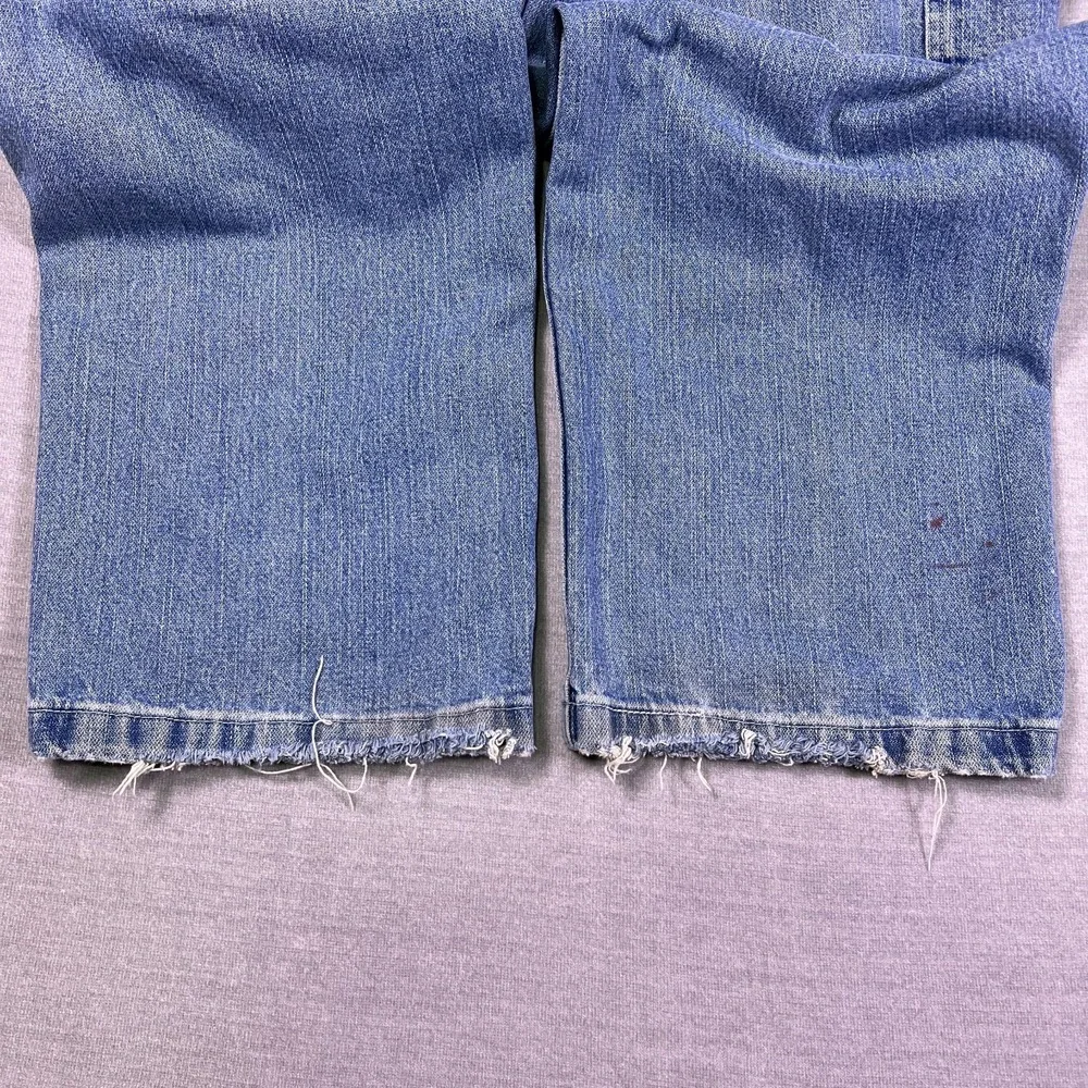 VTG Faded Glory Men's‎ Blue Denim Distressed Wide Leg Carpenter Jeans Size 38x30